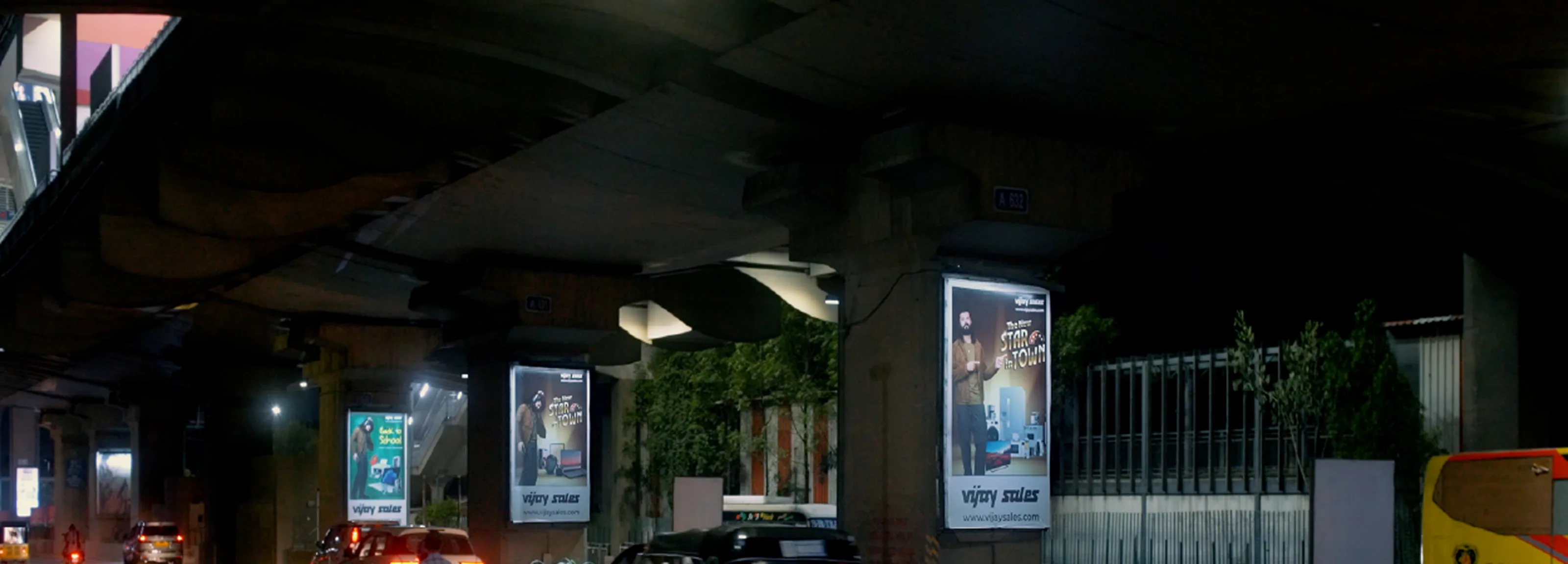 Advertising wraps on metro pillars
